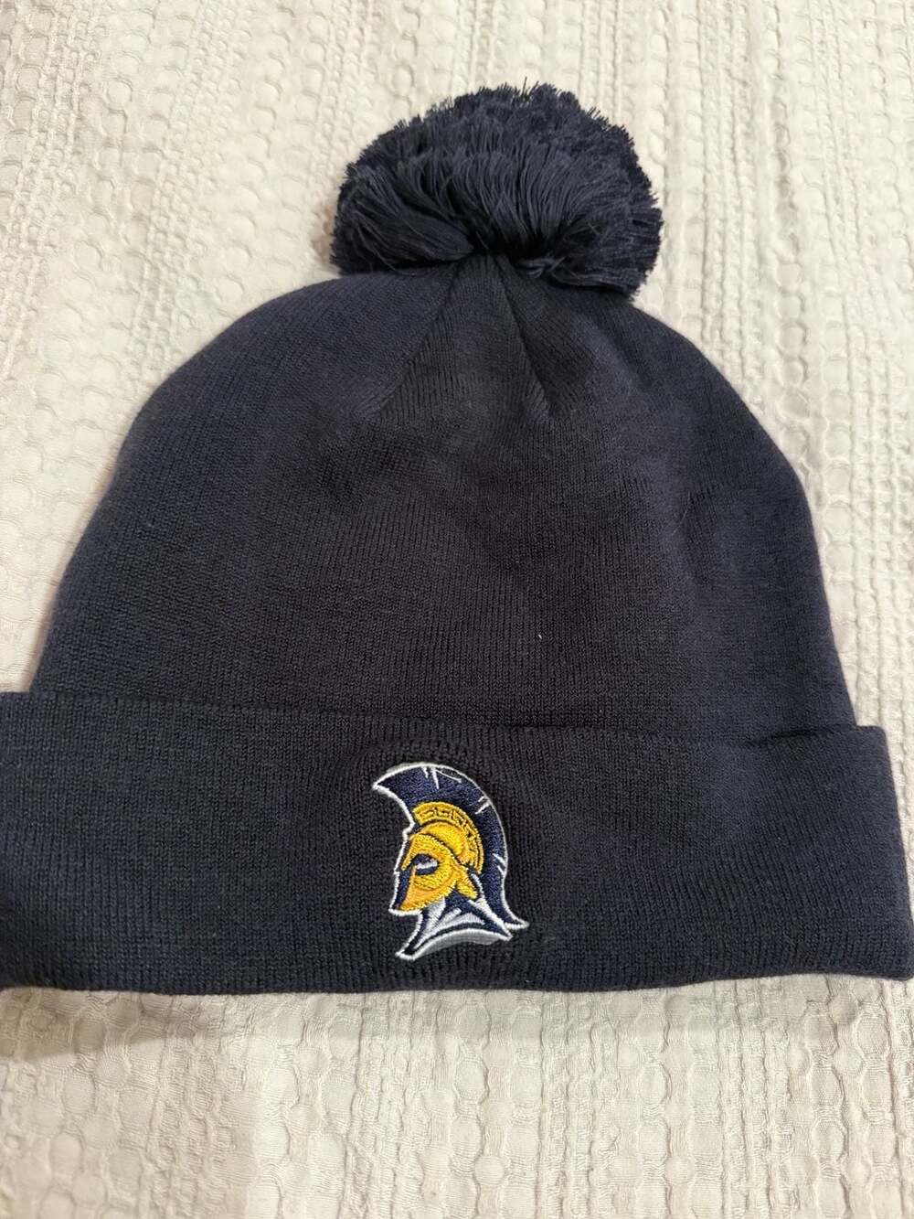 Under Armour Spartan Beanie Pom Hat Navy Blue UAB430